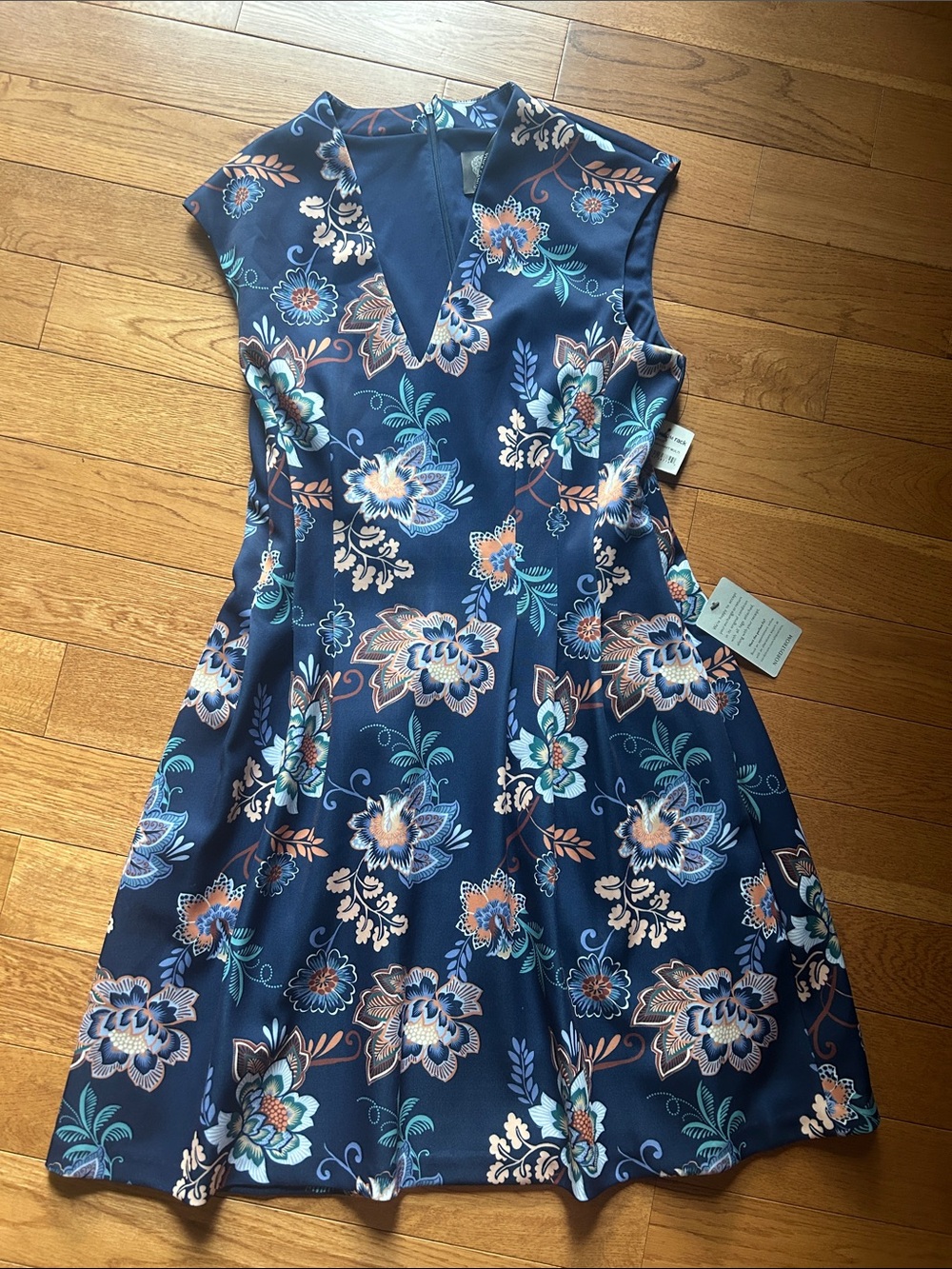 Vince Camuto Navy Floral Dress